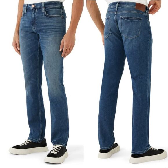 PAIGE Denim Federal Jeans Slim Straight Jean in Roarke Dark Wash Men’s Size 40 - Picture 1 of 13